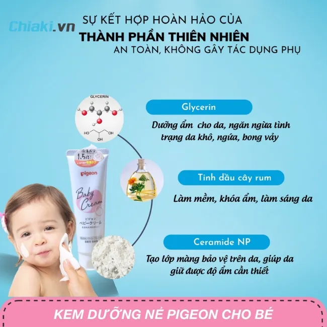 Kem dưỡng da Pigeon Baby Cream tại lớp m&agrave;ng bảo vệ da