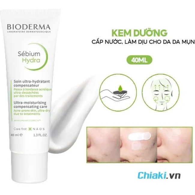 Kem dưỡng cho da dầu mụn Bioderma Sebium Hydra