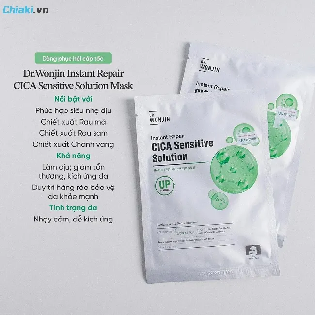 Mặt nạ Wonjin Instant Soothing da dịu hẳn, đỡ đỏ, bớt &ldquo;căng n&oacute;ng&rdquo; v&agrave; mềm mịn hơn