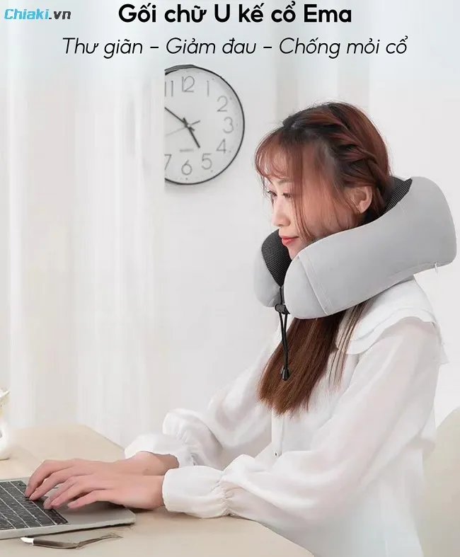 Gối chữ U k&ecirc; cổ gi&uacute;p c&ocirc; giảm nhức mỏi cổ, cột sống