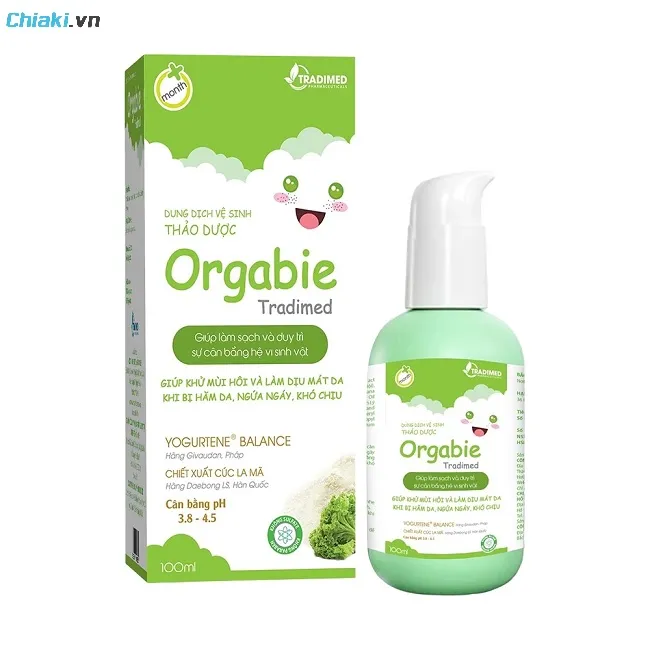 Dung dịch vệ sinh b&eacute; g&aacute;i Tradimed Orgabie ngăn ngừa tối đa t&igrave;nh trạng vi&ecirc;m ngứa phụ khoa sớm