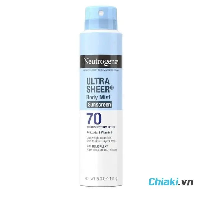 Xịt chống nắng h&oacute;a học Neutrogena Ultra Sheer Body Mist SPF 70