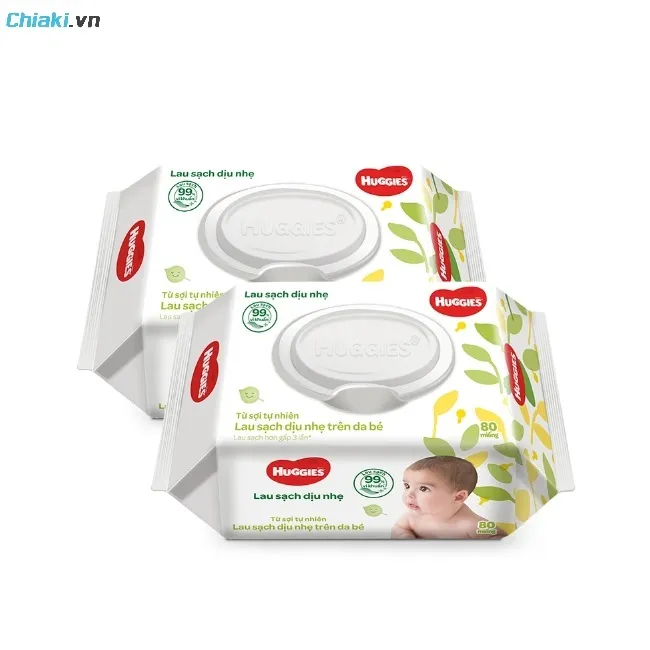 Khăn ướt cho b&eacute; kh&ocirc;ng m&ugrave;i Huggies l&agrave;m sạch hiệu quả đến 99% vi khuẩn