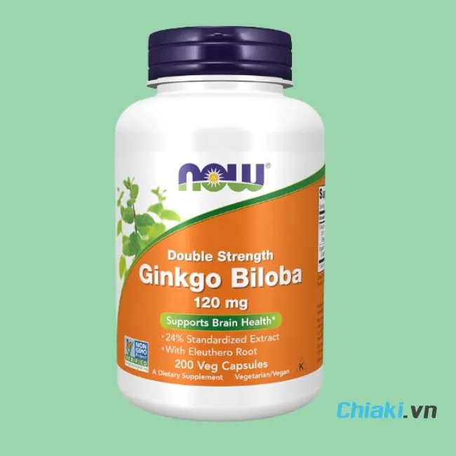 Thuốc bổ n&atilde;o Ginkgo Biloba của Mỹ NOW Foods 120mg