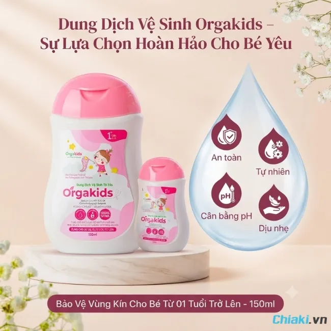 Dung dịch vệ sinh cho trẻ em Orgakids dịu nhẹ