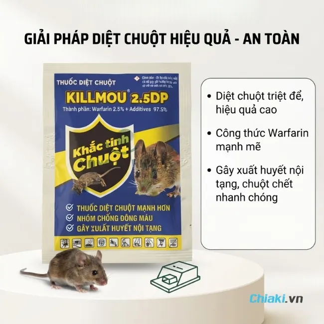 Thuốc chuột dạng bột KILlMOU 2.5DP Việt Nam sử dụng dễ d&agrave;ng với gia đ&igrave;nh