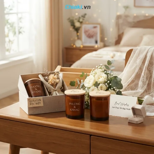 Nến thơm l&agrave; m&oacute;n qu&agrave; nhỏ ph&ugrave; hợp với những c&ocirc; d&acirc;u y&ecirc;u th&iacute;ch chăm s&oacute;c kh&ocirc;ng gian sống