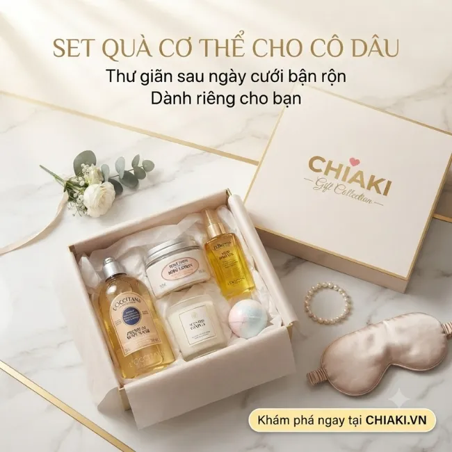 Bộ sản phẩm chăm s&oacute;c da cao cấp gi&uacute;p c&ocirc; d&acirc;u được thư gi&atilde;n, chăm s&oacute;c da