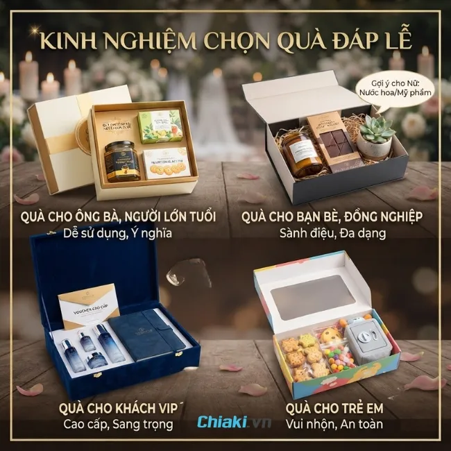 Kinh nghiệm chọn qu&agrave; đ&aacute;p lễ theo từng nh&oacute;m kh&aacute;ch mời