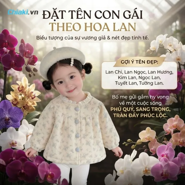 T&ecirc;n con g&aacute;i theo Hoa Lan thể hiện sự ph&uacute; qu&yacute;, sang trọng