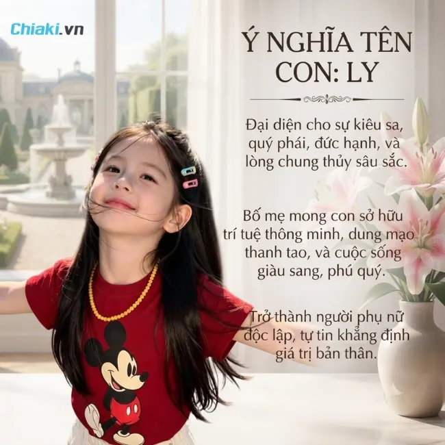 T&ecirc;n b&eacute; g&aacute;i theo hoa Ly mong con ki&ecirc;u sa, qu&yacute; ph&aacute;i, tự tin, độc lập