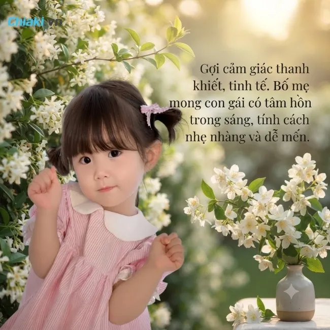 Con g&aacute;i t&ecirc;n theo hoa Nh&agrave;i mong con c&oacute; t&acirc;m hồn trong s&aacute;ng, nhẹ nh&agrave;ng