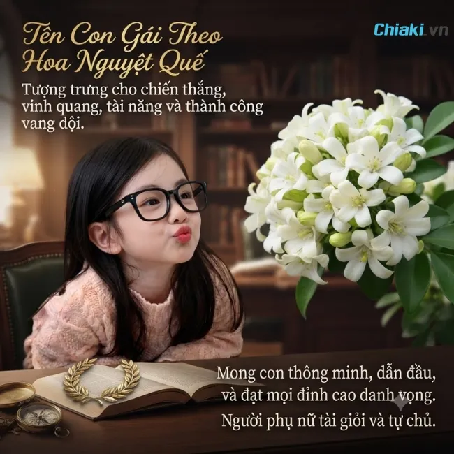 T&ecirc;n con g&aacute;i theo hoa Nguyệt Quế mong con th&ocirc;ng minh, danh vọng, t&agrave;i giỏi