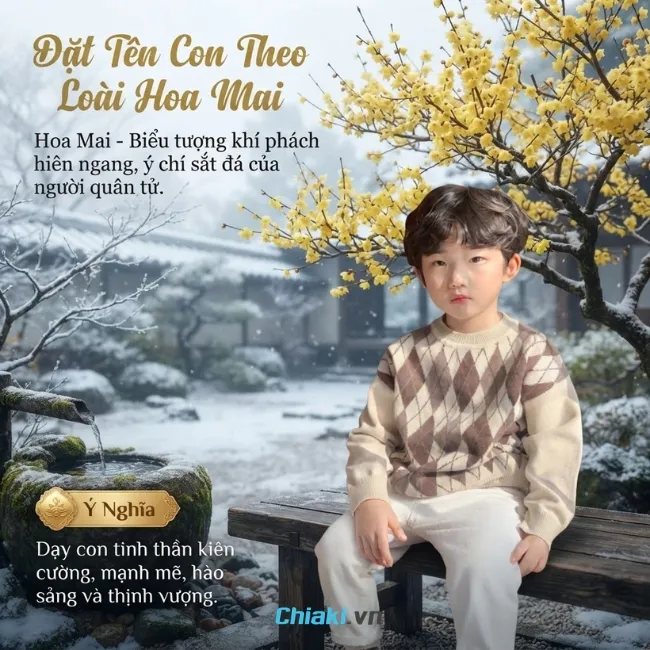 Đặt t&ecirc;n con theo lo&agrave;i hoa Mai mong con trai hi&ecirc;n ngang, mạnh mẽ, thịnh vượng