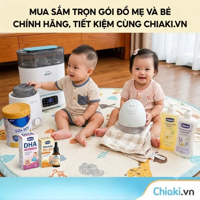 Mua sắm trọn g&oacute;i đồ Mẹ v&agrave; B&eacute; ch&iacute;nh h&atilde;ng, tiết kiệm c&ugrave;ng Chiaki