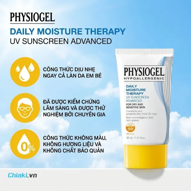 Kem chống nắng Physiogel Daily Moisture Therapy chống nắng cho d&acirc;n văn ph&ograve;ng hi&ecirc;u quả, cực kỳ th&iacute;ch hợp cho m&ocirc;i trường m&aacute;y lạnh