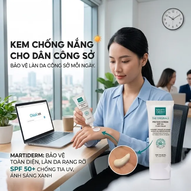 Lựa chọn kem chống nắng SPF 30 trở l&ecirc;n, kết cấu mỏng v&agrave; c&oacute; thể kết kem dưỡng v&agrave; lớp trang điểm khi đi 