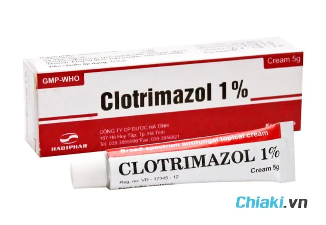 Thuốc b&ocirc;i trị nấm Candida Clotrimazol 1% Hadiphar
