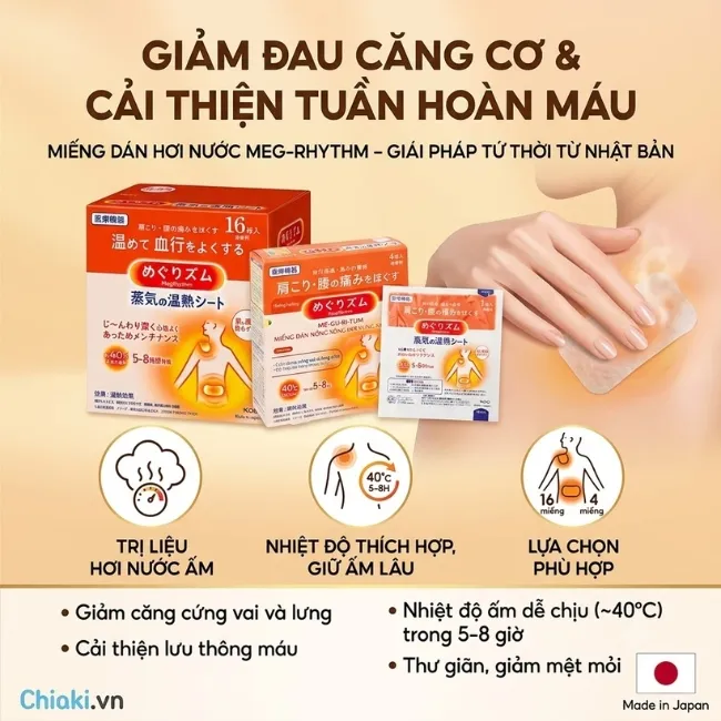 Miếng d&aacute;n đau cổ vai g&aacute;y của Nhật MegRhythm KAO