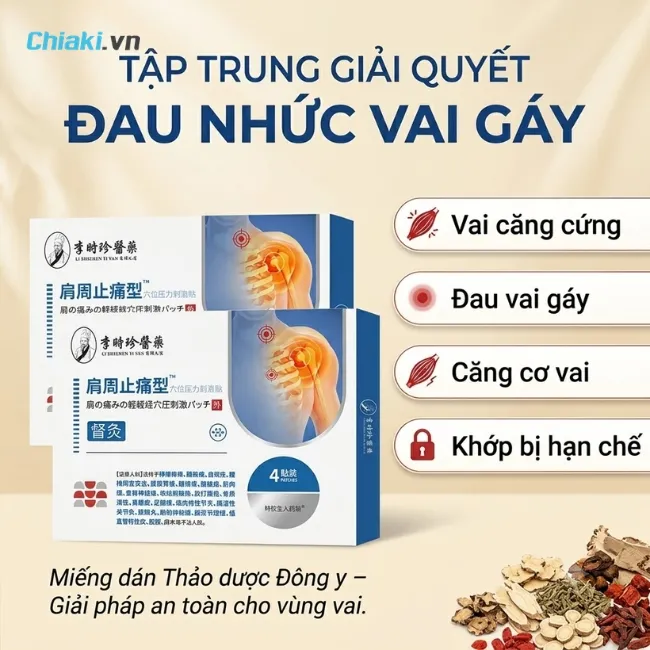 Miếng d&aacute;n cổ vai g&aacute;y Trung Quốc thảo mộc, giảm đau 
