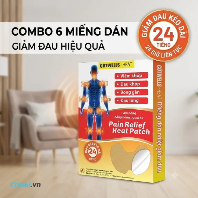 Cao d&aacute;n giảm đau g&oacute;t ch&acirc;n Cốt Wells Heat giảm đau s&acirc;u v&agrave; phục hồi tổn thương từ b&ecirc;n trong