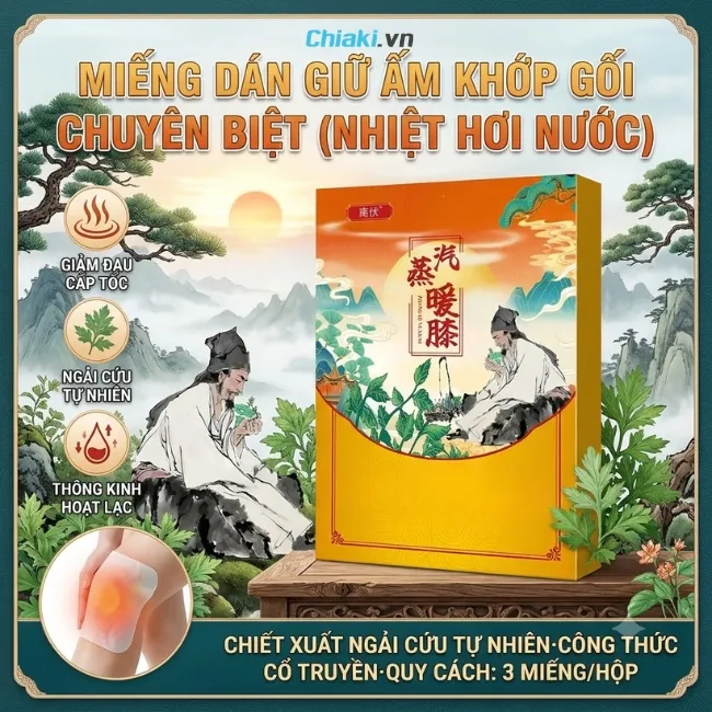 Miếng d&aacute;n giảm đau gối thảo mộc Trung Quốc l&agrave;m dịu cơn đau, tăng cường tuần ho&agrave;n m&aacute;u
