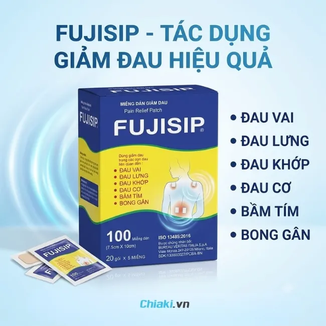 Miếng d&aacute;n đau đầu gối của Nhật FUJISIP giảm sưng vi&ecirc;m v&agrave; xoa dịu cơn đau r&aacute;t