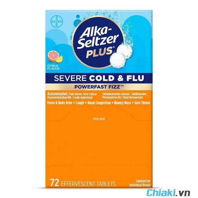 Thuốc cảm của Mỹ Alka-Seltzer Plus Severe Cold & Flu