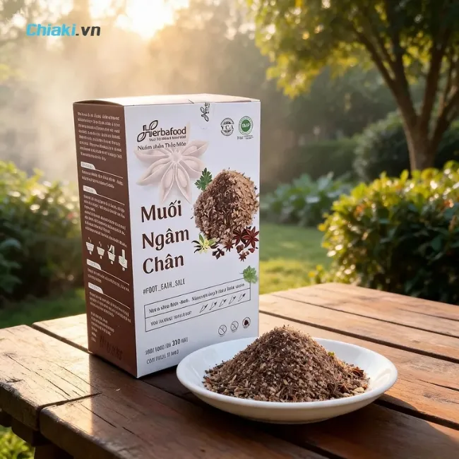 Muối thảo dược ng&acirc;m ch&acirc;n thải độc Herbafood thải độc qua gan b&agrave;n ch&acirc;n, giảm nhức mỏi