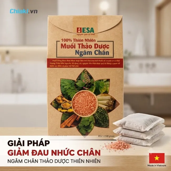 Muối hồng thảo dược ng&acirc;m ch&acirc;n B&agrave; Loan giảm đau nhức xương khớp v&agrave; thư gi&atilde;n thần kinh