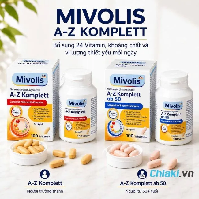 Vitamin tổng hợp của Đức cho người lớn Mivolis A-Z Komplett