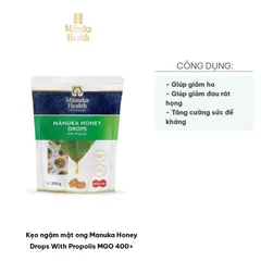Kẹo Ngậm Mật Ong Manuka Honey Drops With Propolis MGO 400+ - Giảm Ho, Thông Họng, Bảo Vệ Hệ Hô Hấp, Gói 250g