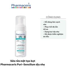 Sữa Rửa Mặt Tạo Bọt Pharmaceris Puri-Sensilium Dịu Nhẹ 150ml - Làm Sạch Da Nhạy Cảm, Hỗ Trợ Phục Hồi Độ Ẩm, Không Xà Phòng