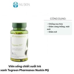 Viên Uống Chiết Xuất Trà Xanh Tegreen Pharmanex Nuskin 120 Viên - Hỗ Trợ Giảm Cân, Chống Oxy Hóa, Làm Đẹp Da Từ Thiên Nhiên