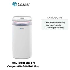 Máy Lọc Không Khí Casper AP-500MAI 35W - Đạt Lưu Lượng 500 m³/h, Phù Hợp Diện Tích Dưới 60m2, Thiết Kế Hiện Đại, Cảm Biến Thông Minh