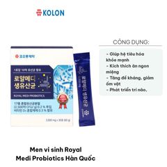 Men vi sinh Royal Medi Probiotics Hàn Quốc - Hỗ trợ tiêu hóa cho trẻ em và người lớn - Hộp 30 gói hương vị chua ngọt dễ uống