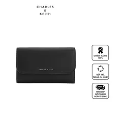 Ví Charles & Keith Magnetic Front Flap Long Wallet CK6-10840550 Noir
