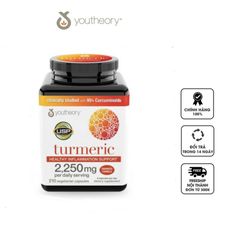Viên tinh chất nghệ Youtheory Turmeric 2.250mg - Tăng cường sức khỏe và làm đẹp da, Hỗ trợ tiêu hóa, chống oxy hóa