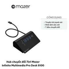 Hub chuyển đổi 7in1 Mazer Infinite Multimedia Pro Desk 8100 - Độ phân giải 4K/60Hz, tốc độ USB-C 10GBPS, tương thích đa hệ điều hành