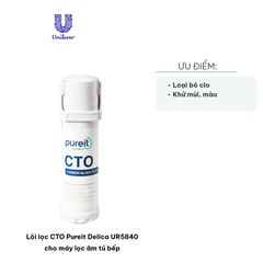 Lõi lọc CTO Pureit Delica UR5840 cho máy lọc nước âm tủ bếp - Loại bỏ clo, mùi, vị lạ, nước sạch tinh khiết, tuổi thọ 8-12 tháng