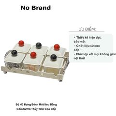 Bộ Hũ Đựng Bánh Mứt Kẹo Bằng Gốm Sứ & Thủy Tinh Cao Cấp - Sang Trọng, Tối Giản, Thân Thiện Môi Trường, Quà Tặng Hoàn Hảo