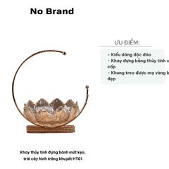 Khay Thủy Tinh Đựng Bánh Kẹo, Trái Cây Hình Trăng Khuyết HT01 - Thiết Kế Sang Trọng, An Toàn Cho Sức Khỏe Người Dùng