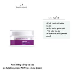 Kem Dưỡng Trẻ Hóa Da Juliette Armand AHA Smoothing Cream - Cấp Nước, Giúp Da Săn Chắc, Mịn Màng, Phù Hợp Mọi Loại Da