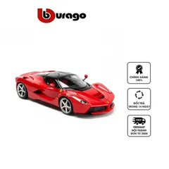 Mô hình siêu xe Ferrari LaFerrari 1:18 Bburago Signature - Đỏ/Đen - Trang trí nhà cửa và quà tặng cho tín đồ xe hơi