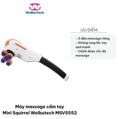 Máy Massage Cầm Tay Mini Squirrel Welbutech MSV5552 - Giảm Đau, 5 Đầu Massage Đa Năng, Thiết Bị Trị Liệu Chất Lượng Cao