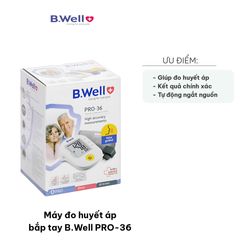 Máy Đo Huyết Áp Bắp Tay B.Well PRO-36 - Công Nghệ Intellect Classic, Phát Hiện Rối Loạn Nhịp Tim, Kết Quả Đọc Giọng Nói Tiếng Việt