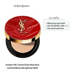 Cushion YSL Touche Éclat Glow Pact Bản Giới Hạn 2024 - Phấn Trang Điểm Tự Nhiên, Che Phủ Hoàn Hảo, SPF50+ 723100