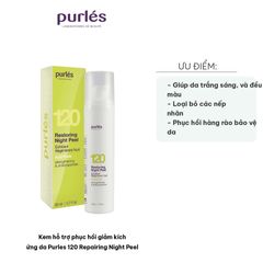 Kem Phục Hồi Da Hỗ Trợ Giảm Kích Ứng Purles 120 Repairing Night Peel - Dành Cho Da Nhạy Cảm, Làm Mờ Vết Thâm,, Cải Thiện Màu Da