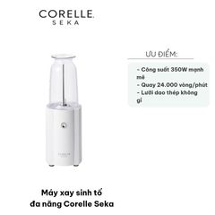 Máy Xay Sinh Tố Đa Năng Corelle Seka 350W - Thiết Kế Hiện Đại, 4 Lưỡi Dao Sắc Nhạy, Xay Nhanh Trái Cây & Hạt Khô