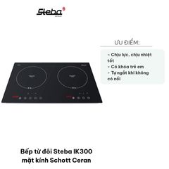Bếp Từ Đôi Steba IK300 Mặt Kính Schott Ceran Chịu Nhiệt Cao 3100W - Bếp Hiện Đại Có Khóa Trẻ Em và Tự Ngắt An Toàn